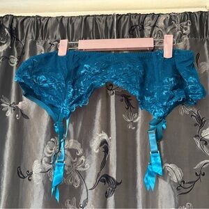 Teal Lace Garter Belt